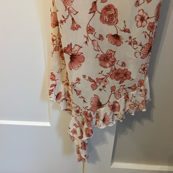 Elegant Floral Maxi Dress in Cream and Pink - Picture 3 of 5